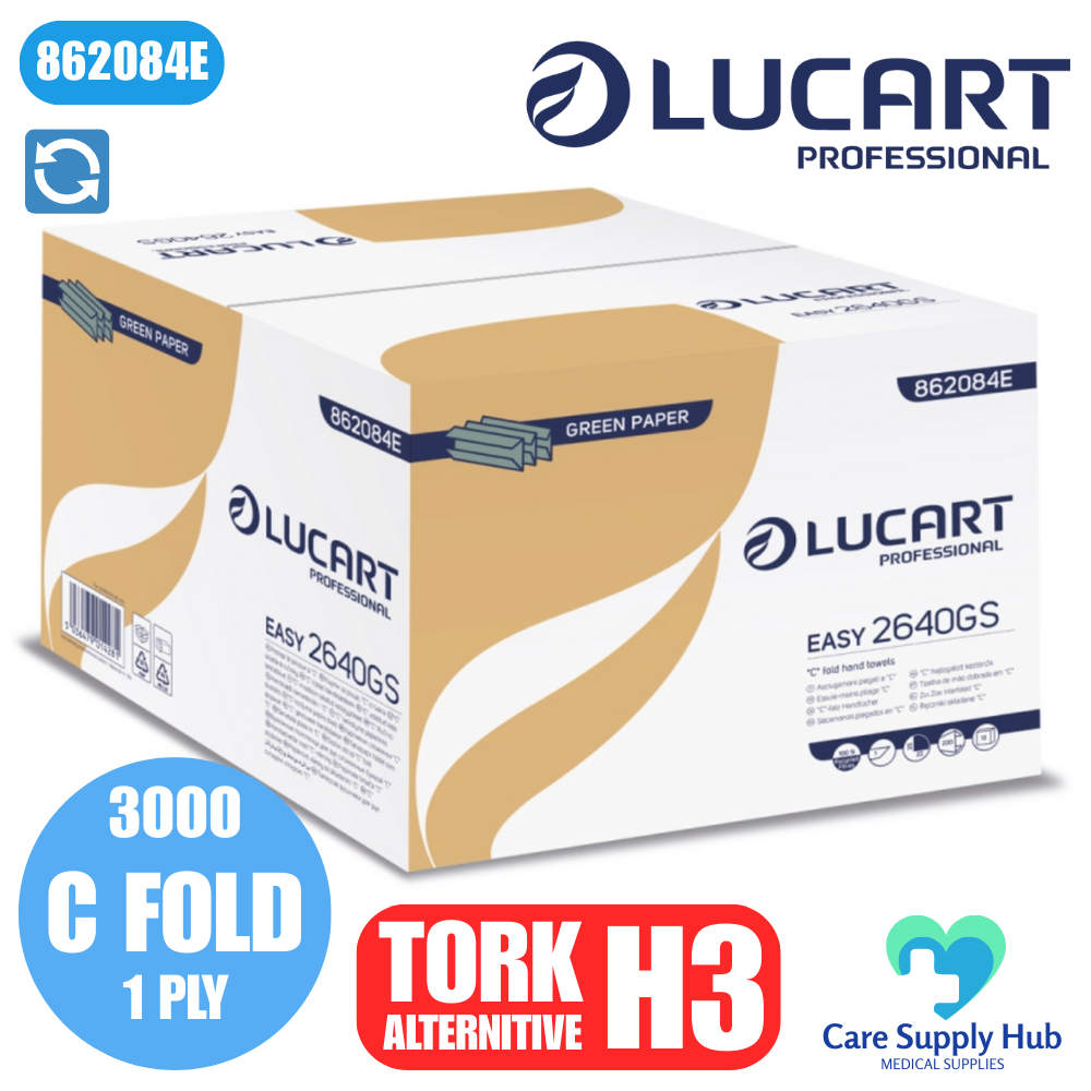 Lucart C Fold Hand Towels, Lucart, Green 1 Ply, 2640