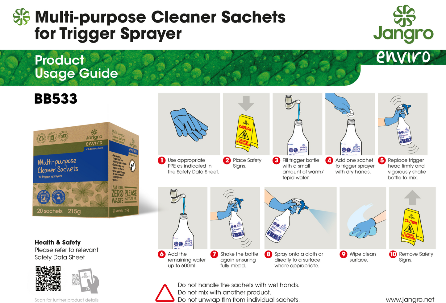 Multi Purpose Cleaner Sachets For Trigger Spray x 20