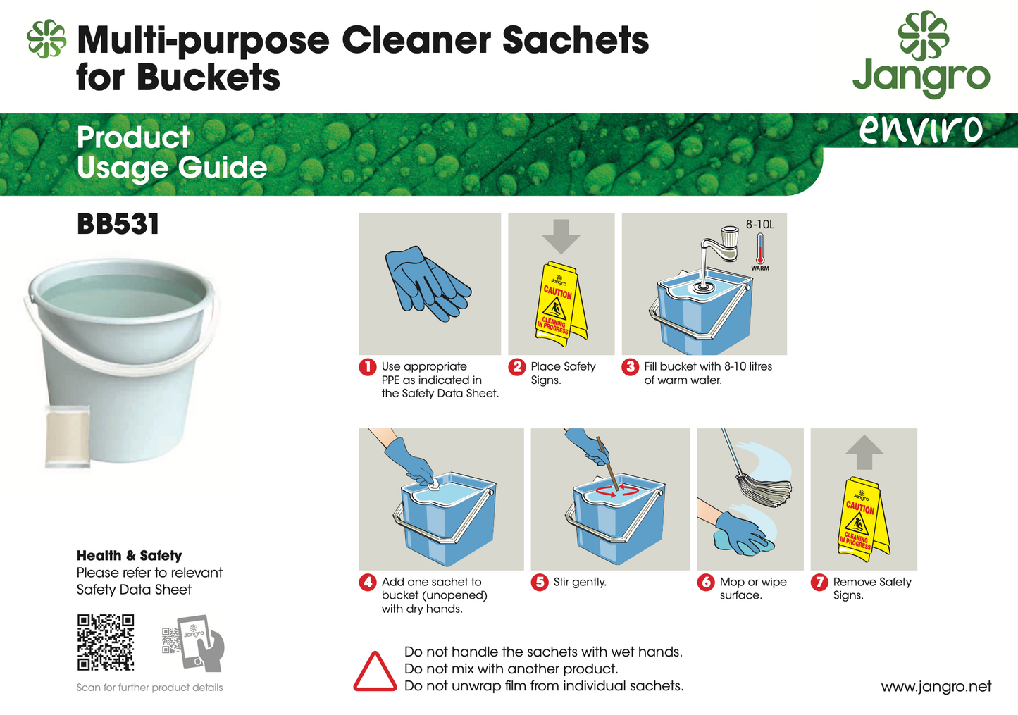 Multi Purpose Cleaner Sachets Bucket Fill x 150