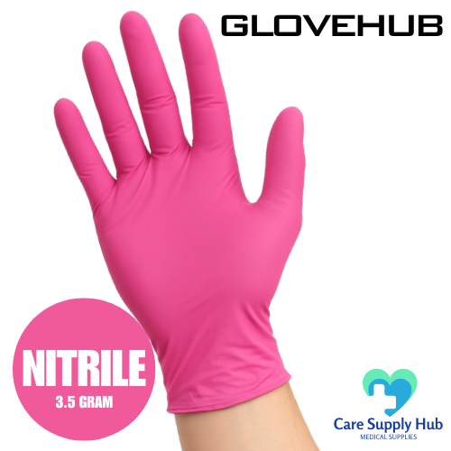 GloveHub Pink Nitrile Gloves 3.5 Gram (10x100)
