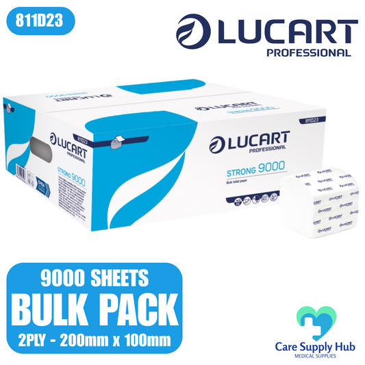 Lucart STRONG 9000 2-Ply Bulk Pack Toilet Tissue – 250 sheets × 36 packs (9,000 sheets total)