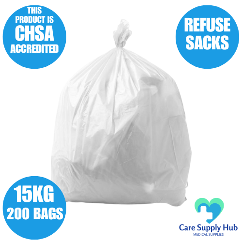 90 Litre Clear Refuse Sacks – 15kg Strength Heavy Duty Bin Bags