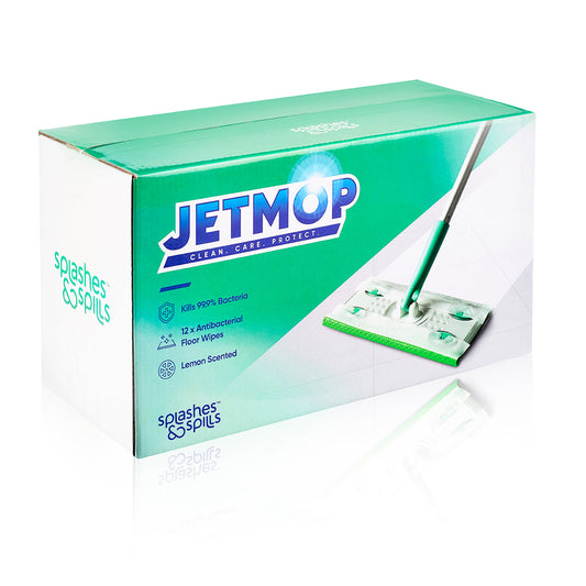 Jetmop Starter Kit - Mop with 12 x Lemon Scented Antibacterial Floor Wipe Refills
