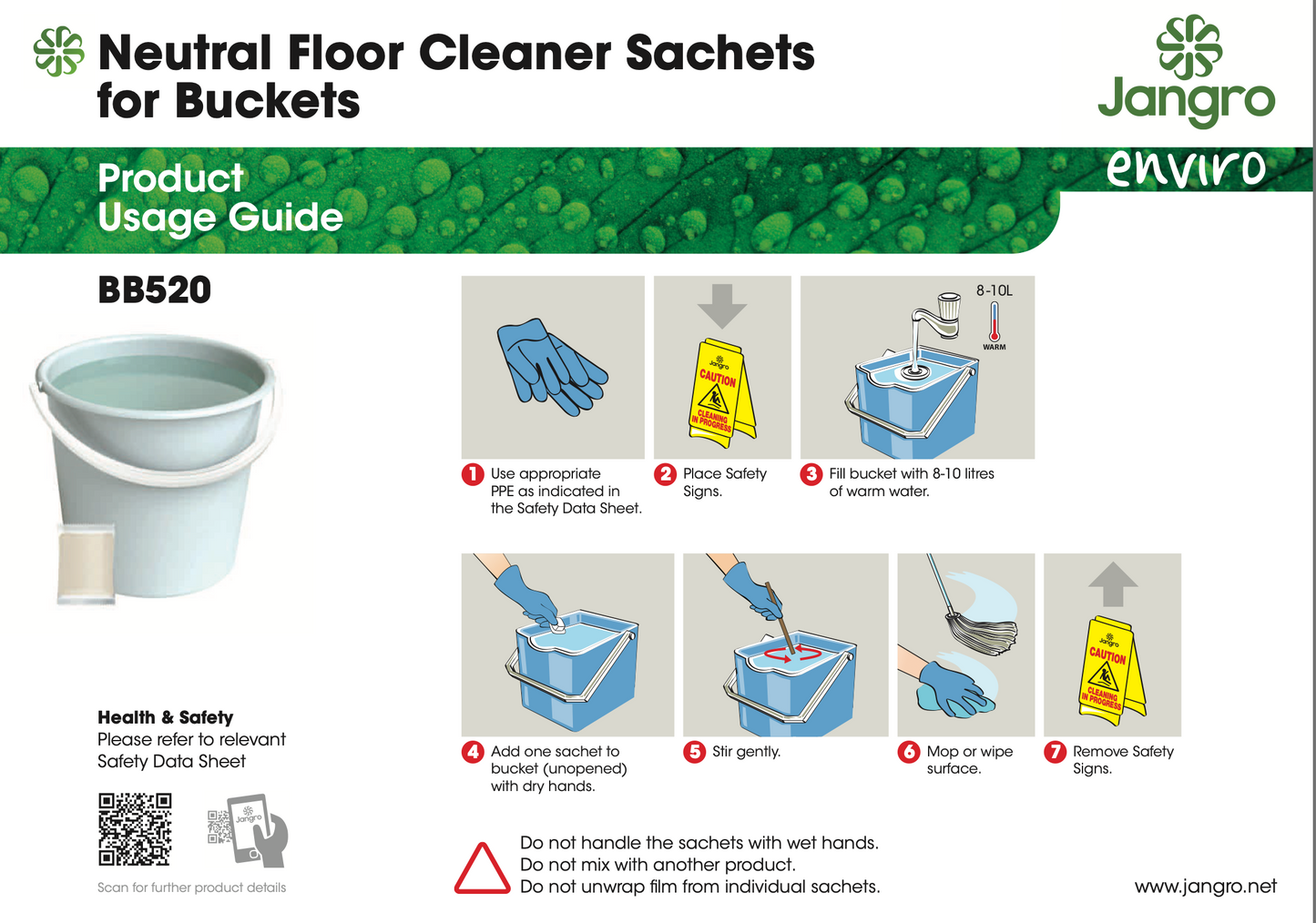 Neutral Floor Cleaner Sachets Bucket Fill x 150