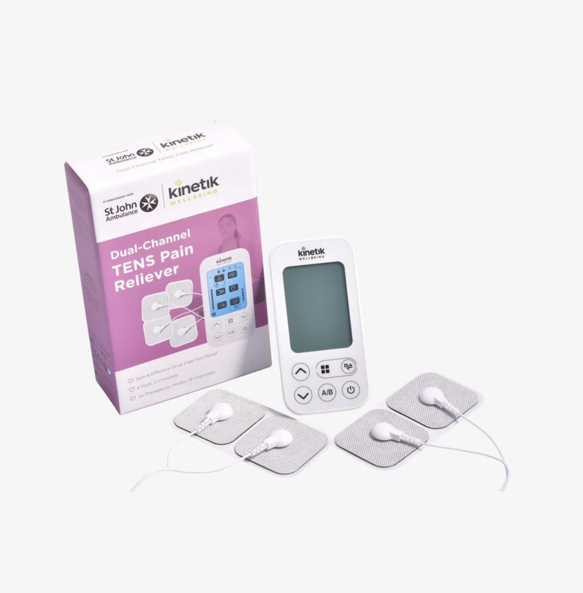 Kinetik Wellbeing | Dual Channel TENS Machine for Cramps & Pain